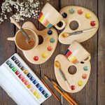 ست قهوهخوری دستساز طرح پالت نقاشی