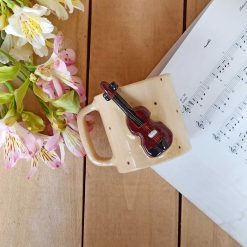 ماگ دست‌ساز برجسته طرح ویولن