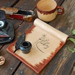 ست قهوه‌خوری دست‌ساز طرح خوشنویسی