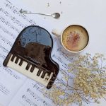 ست قهوه‌خوری دست‌ساز طرح پیانو