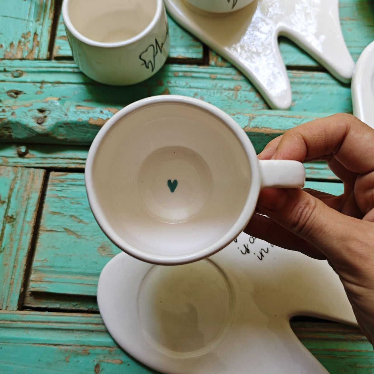 ست چایخوری دستساز طرح دندانپزشک